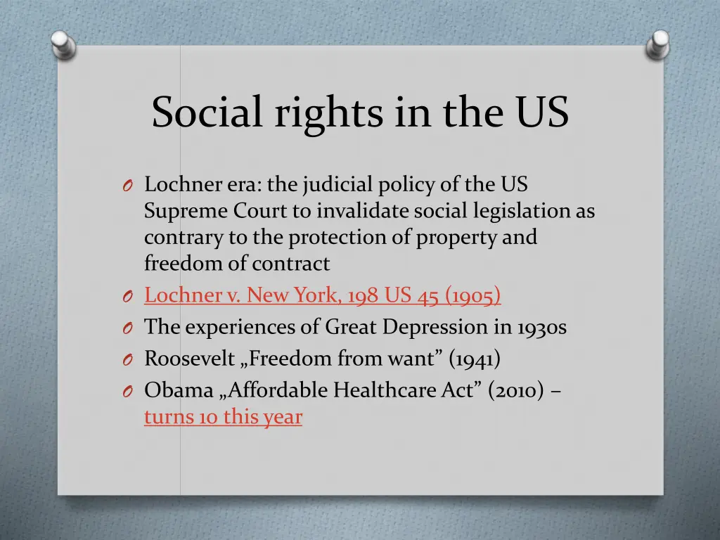 social rights in the us