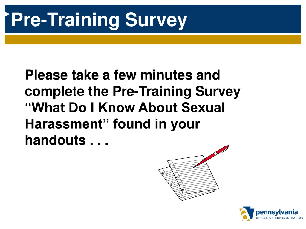 pre training survey