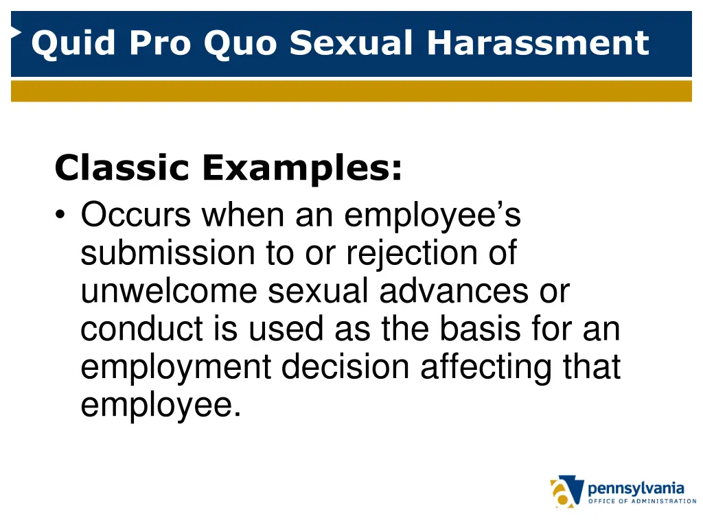 quid pro quo sexual harassment