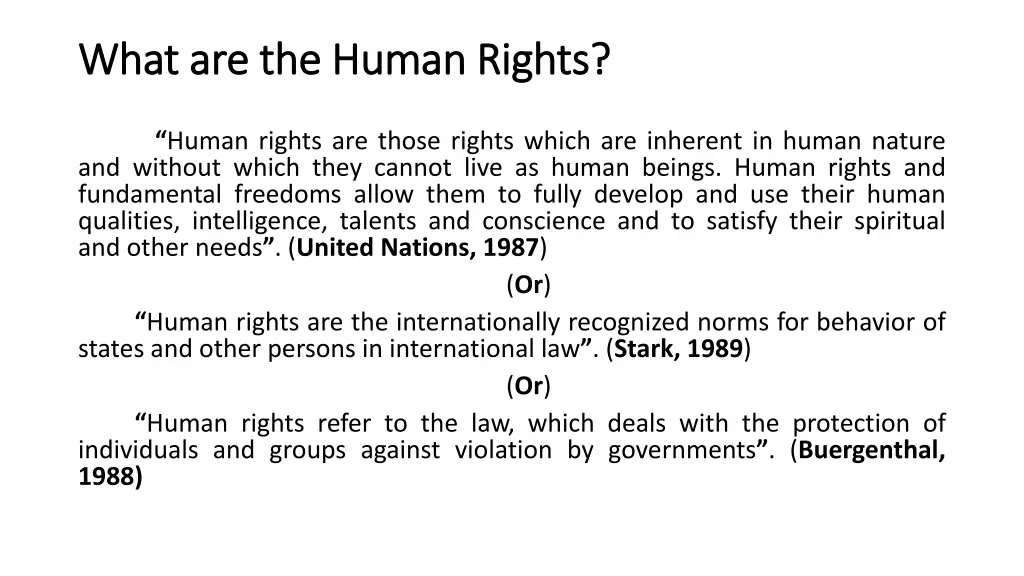 what are the human rights what are the human