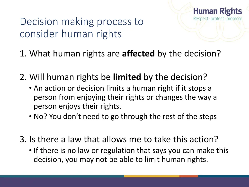 decision making process to consider human rights