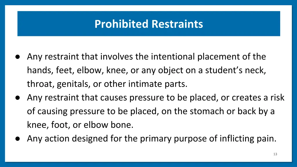 prohibited restraints 1