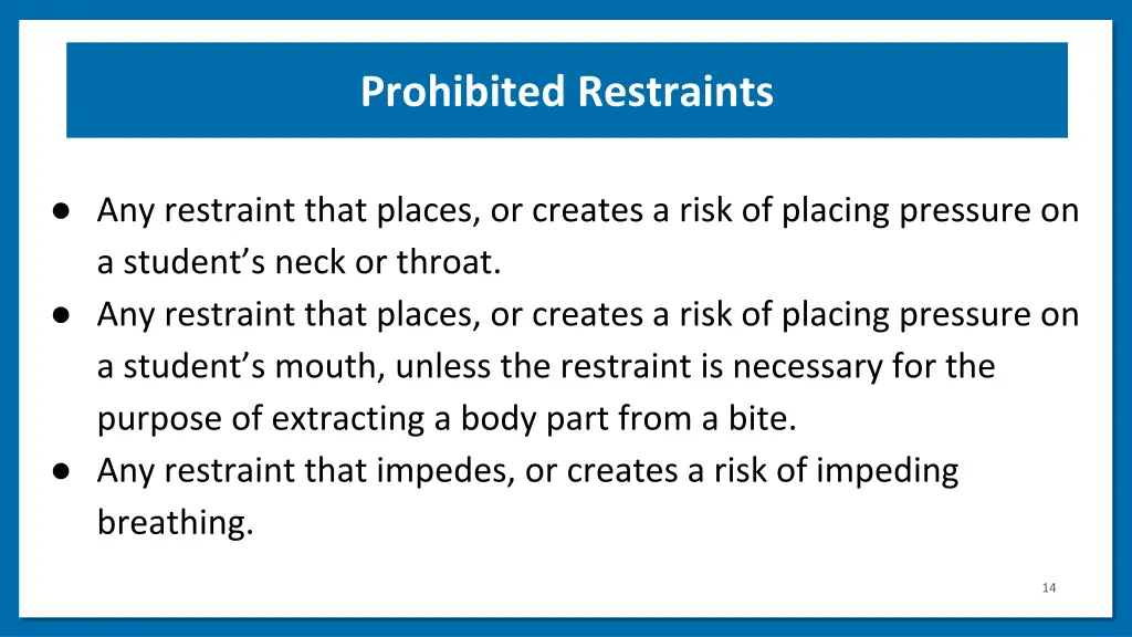 prohibited restraints 2