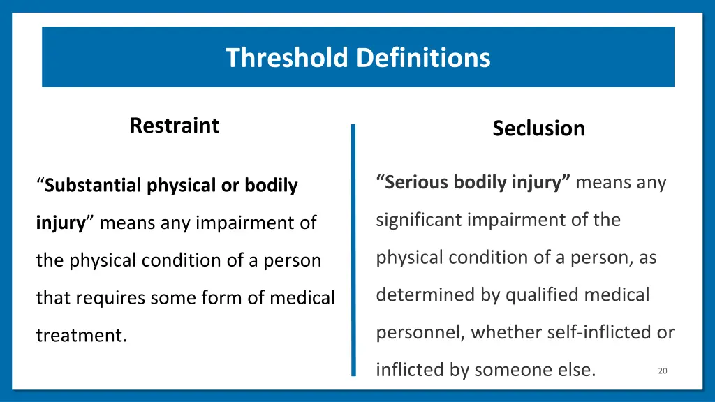 threshold definitions