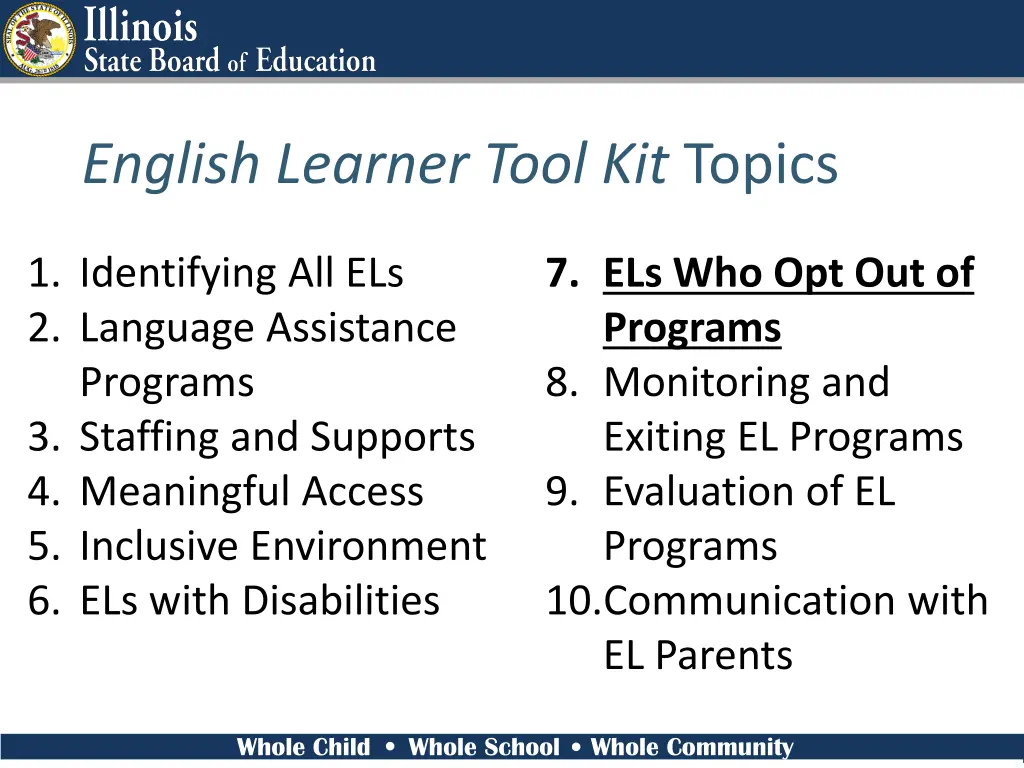 english learner tool kit topics