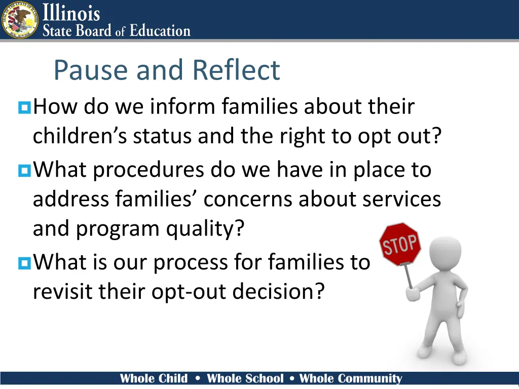 pause and reflect how do we inform families about