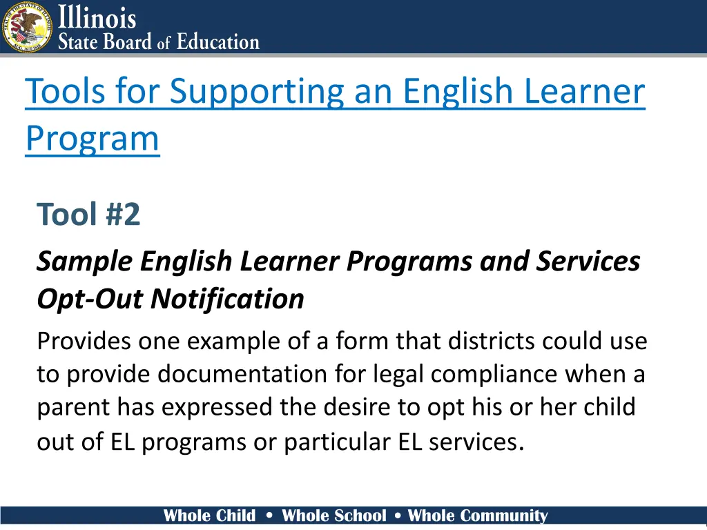 tools for supporting an english learner program 1