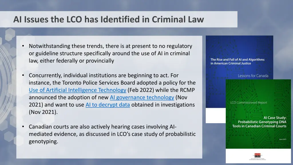 ai issues the lco has identified in criminal law 1