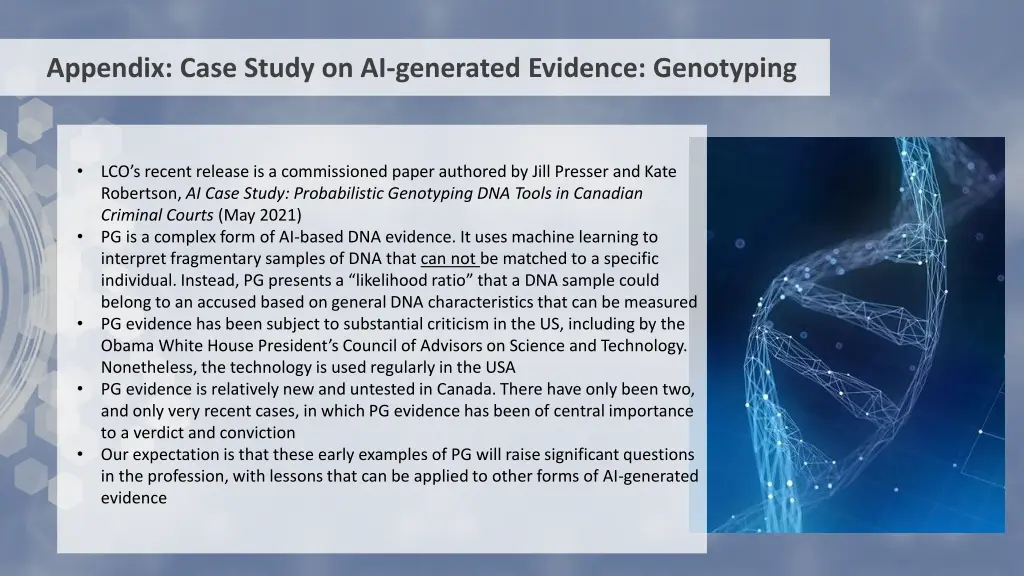 appendix case study on ai generated evidence