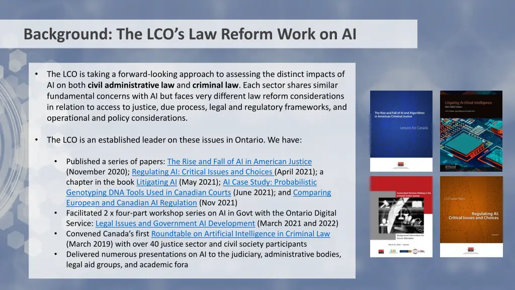 background the lco s law reform work on ai