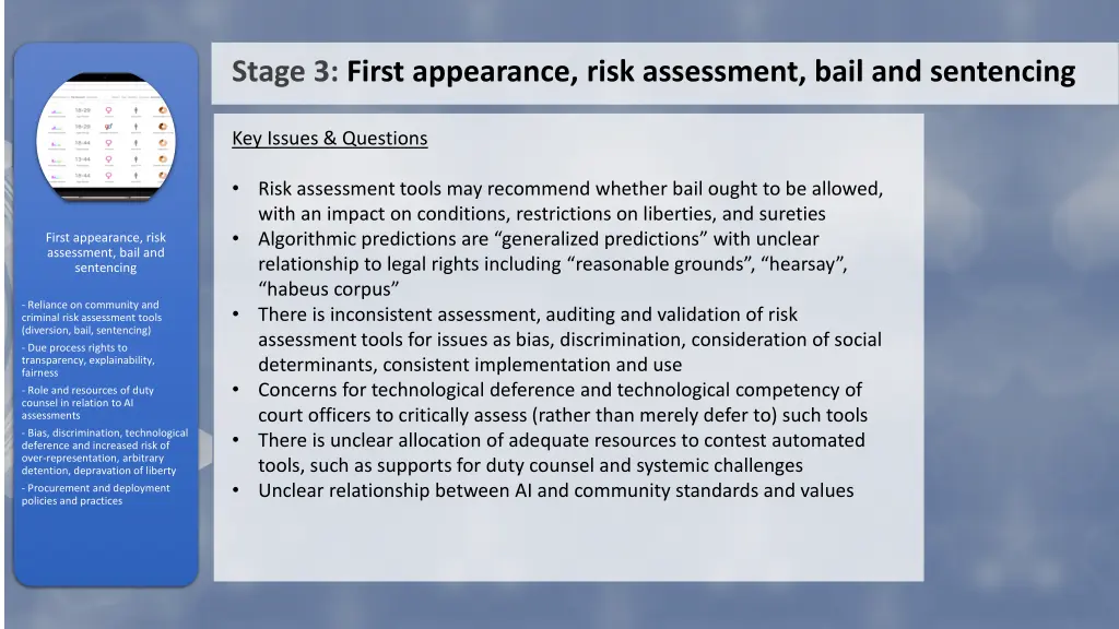 stage 3 first appearance risk assessment bail