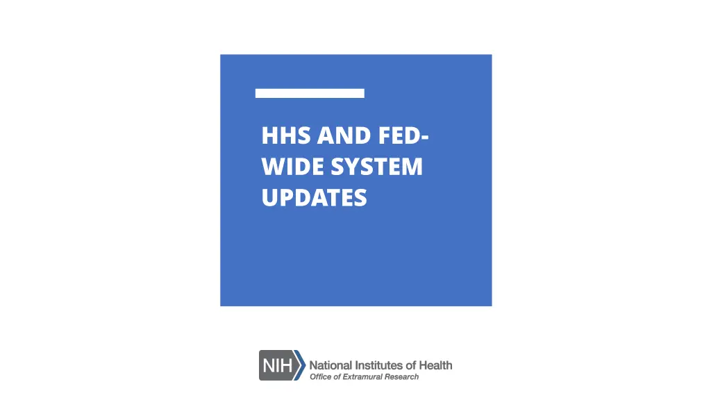 hhs and fed wide system updates