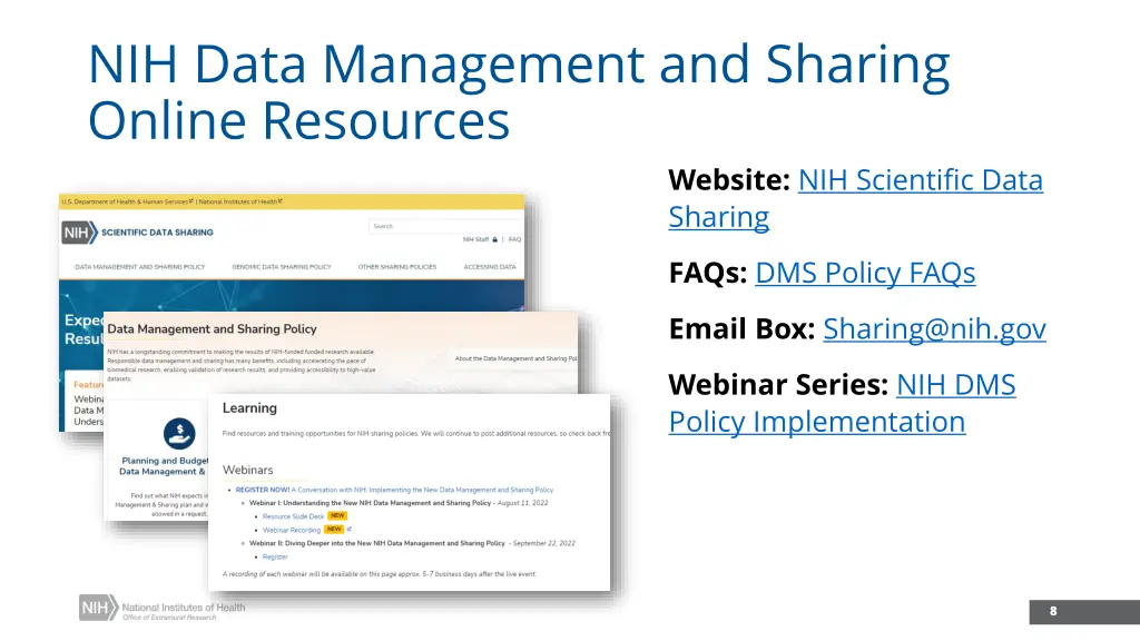 nih data management and sharing online resources