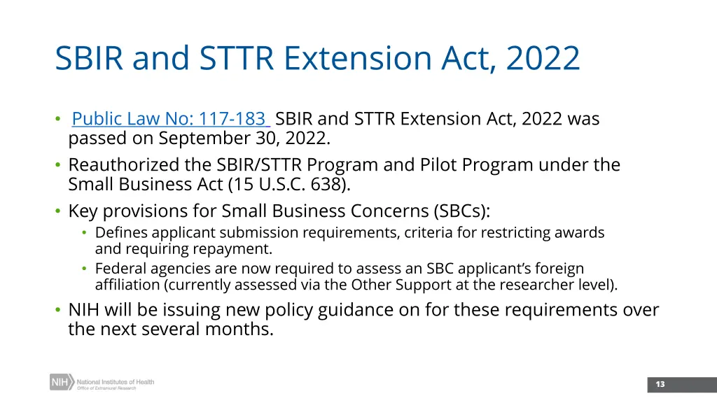 sbir and sttr extension act 2022