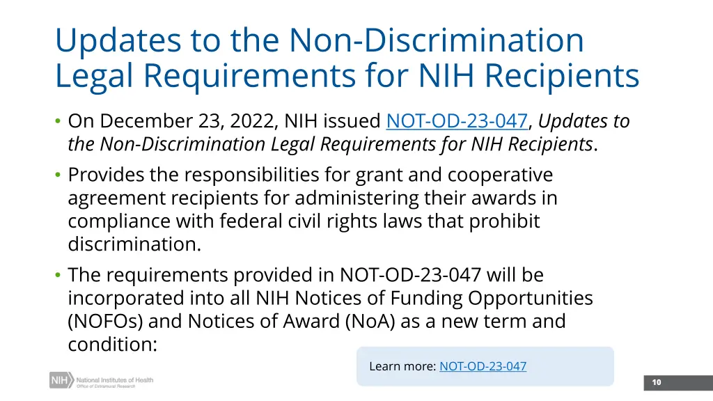 updates to the non discrimination legal