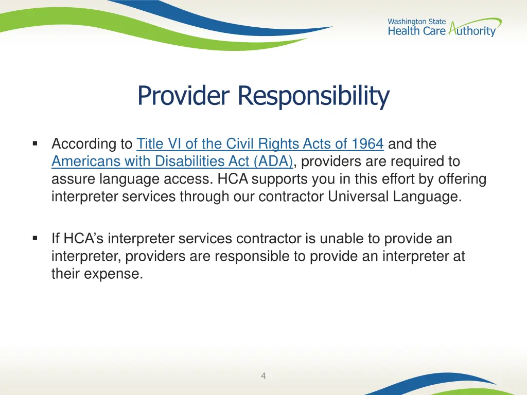 provider responsibility