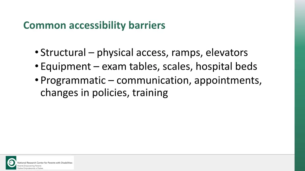 common accessibility barriers