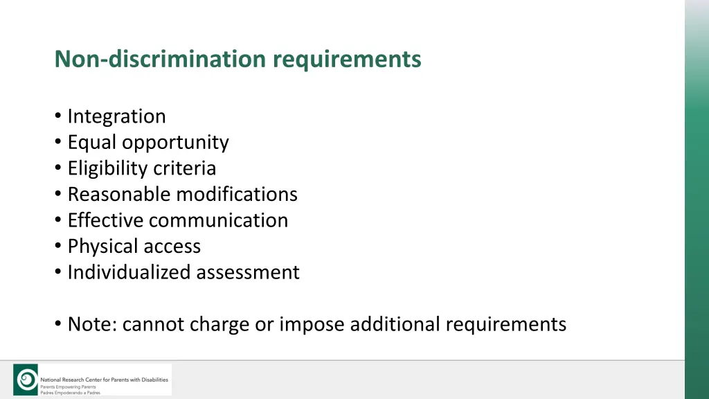 non discrimination requirements