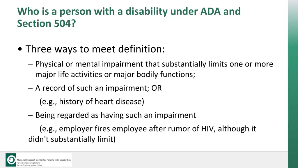 who is a person with a disability under