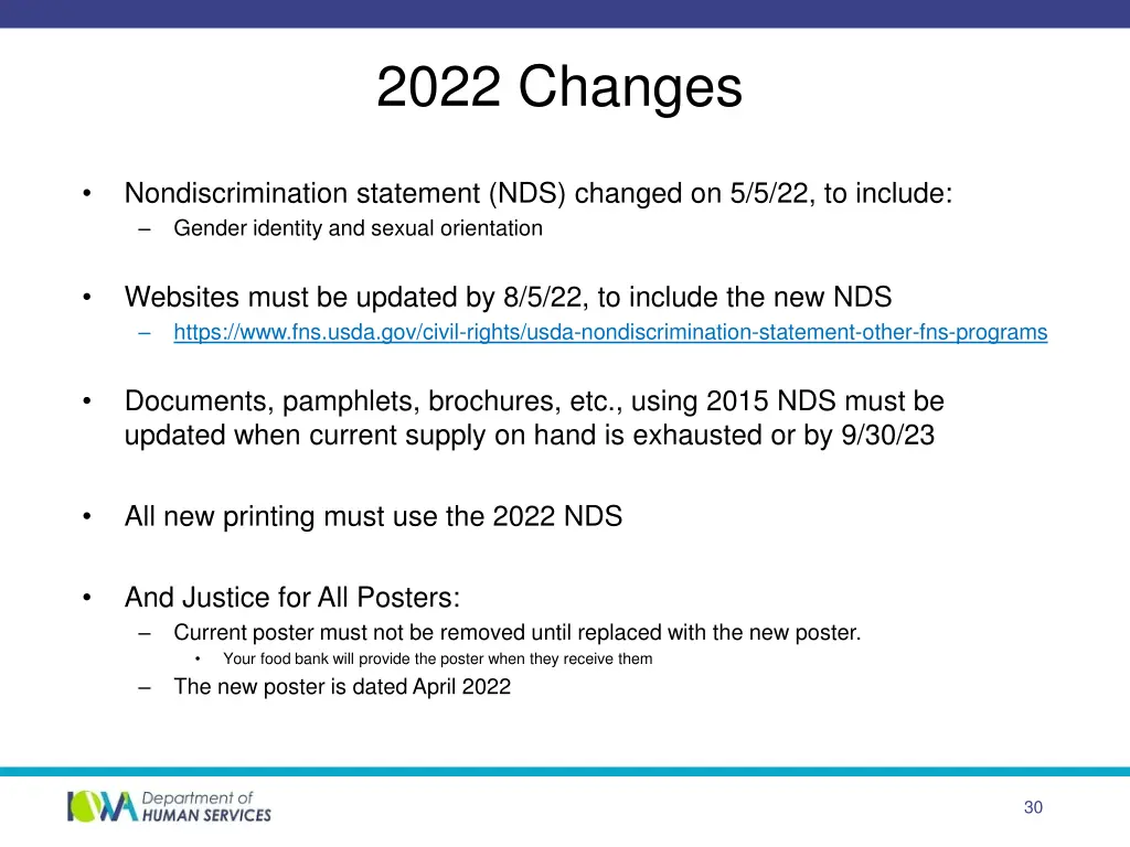 2022 changes