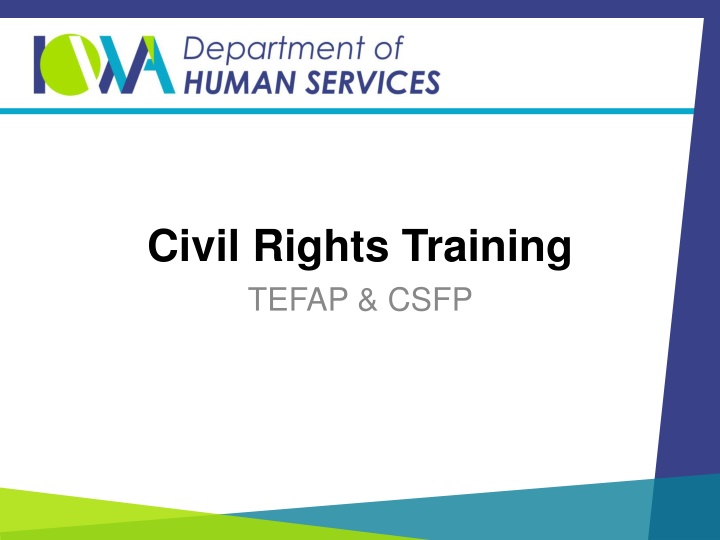 civil rights training tefap csfp