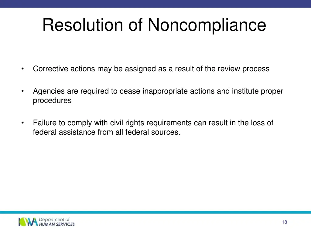 resolution of noncompliance