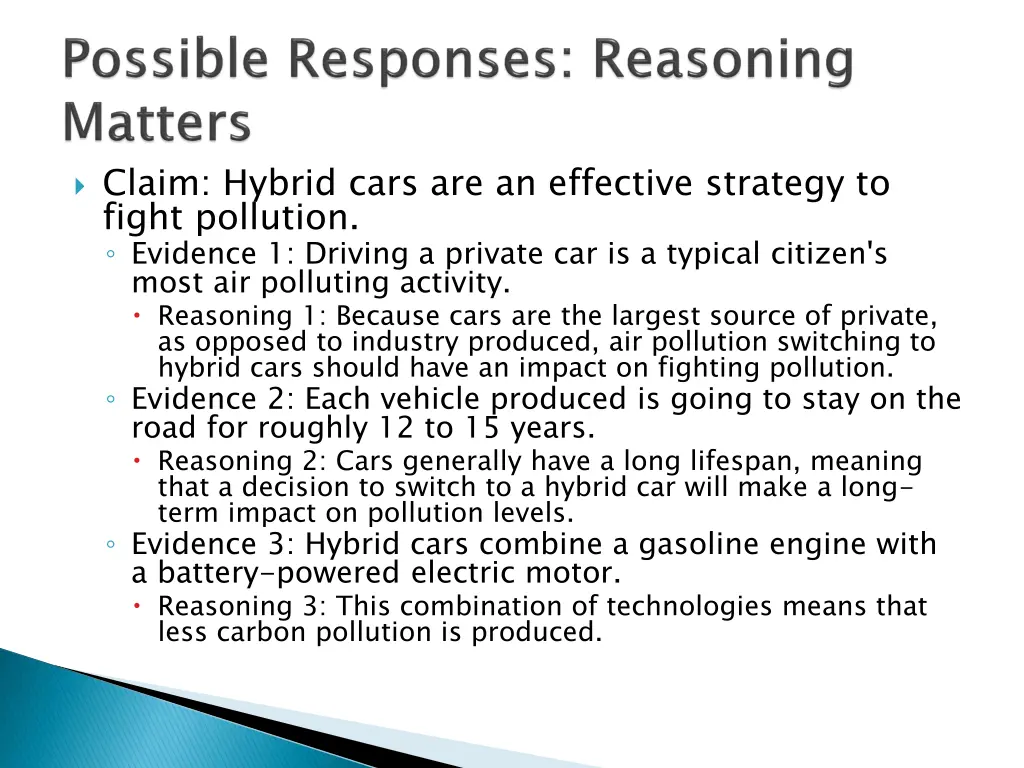 claim hybrid cars are an effective strategy 1