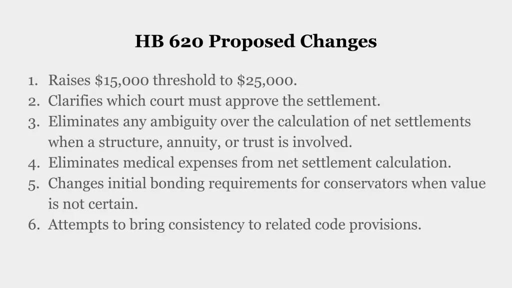 hb 620 proposed changes