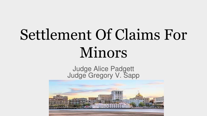 settlement of claims for minors