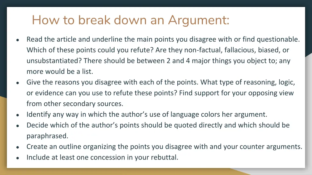 how to break down an argument