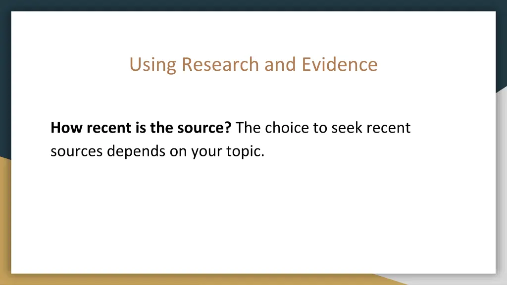 using research and evidence 2