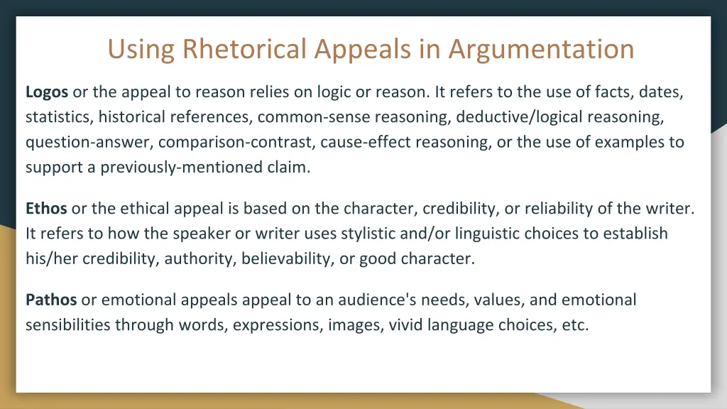 using rhetorical appeals in argumentation