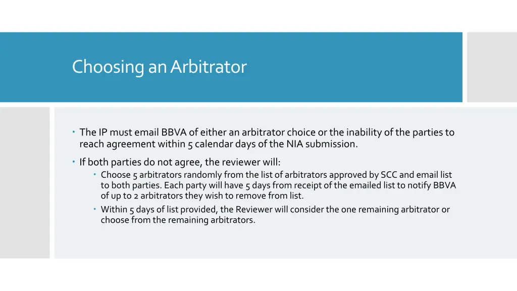 choosing an arbitrator