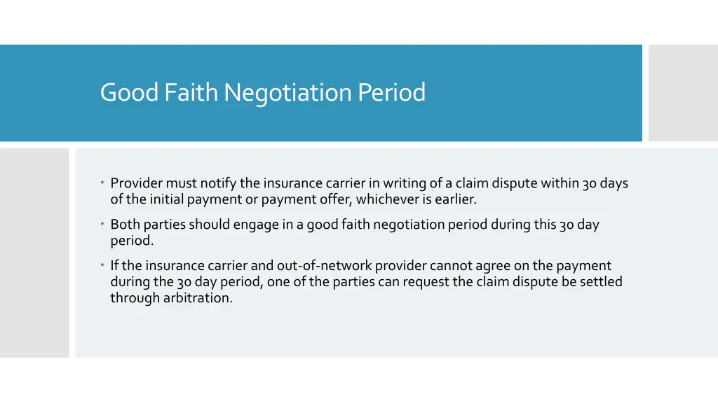 good faith negotiation period