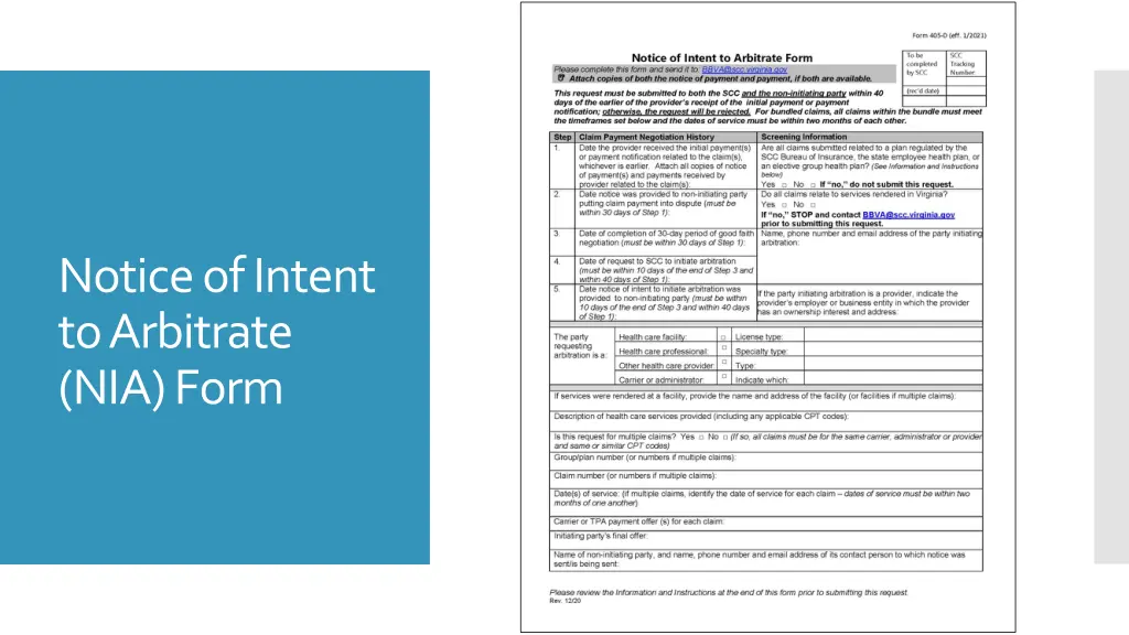 notice of intent to arbitrate nia form