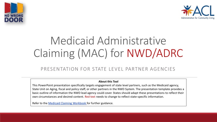 medicaid administrative claiming mac for nwd adrc