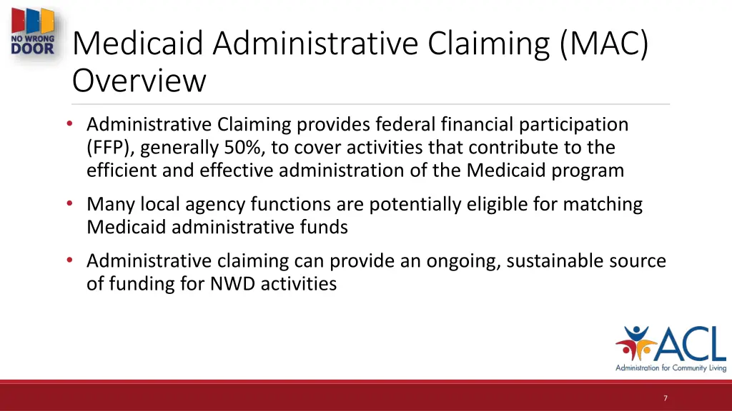 medicaid administrative claiming mac overview