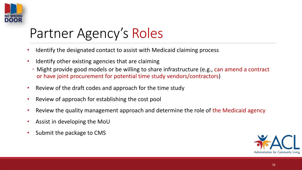 partner agency s roles