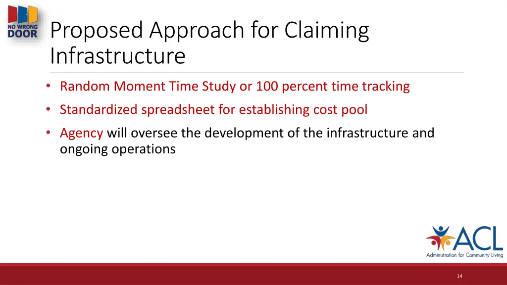 proposed approach for claiming infrastructure