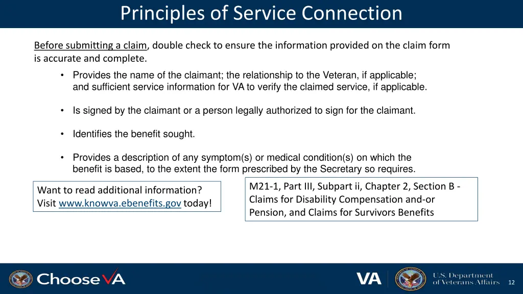 principles of service connection 12