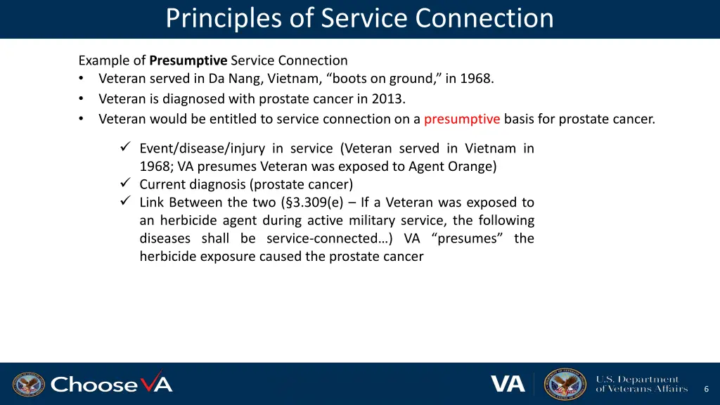 principles of service connection 6