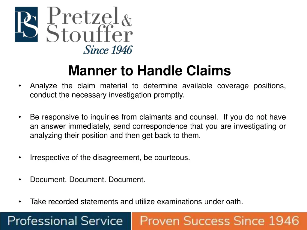 manner to handle claims analyze the claim