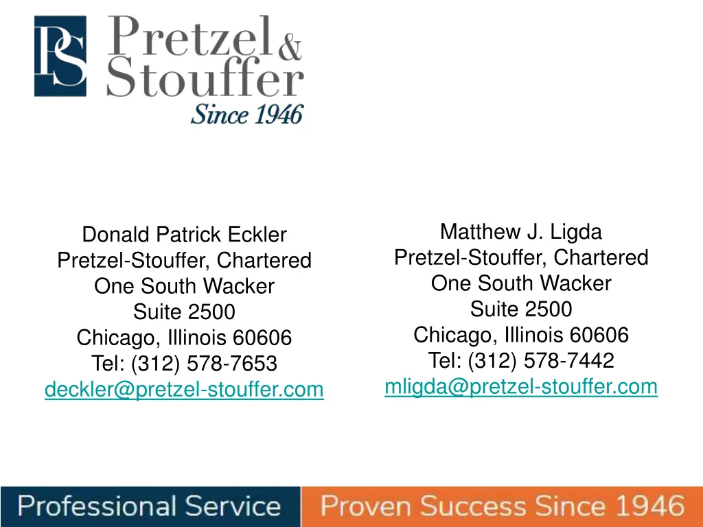 matthew j ligda pretzel stouffer chartered