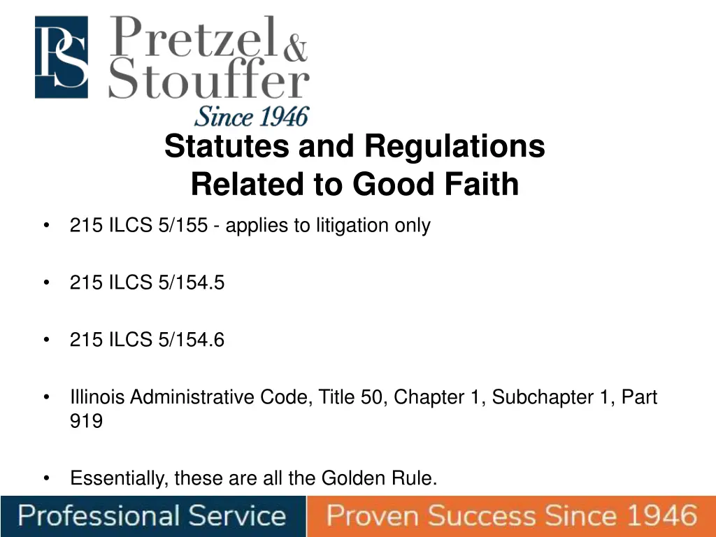 statutes and regulations related to good faith