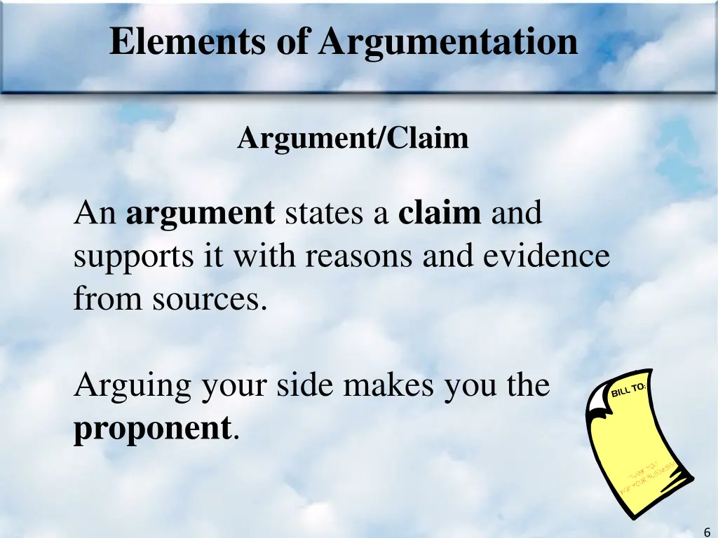 elements of argumentation