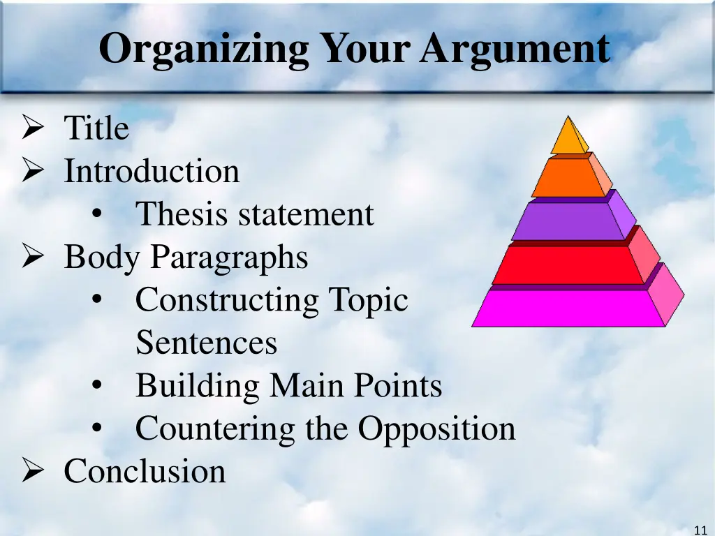 organizing your argument