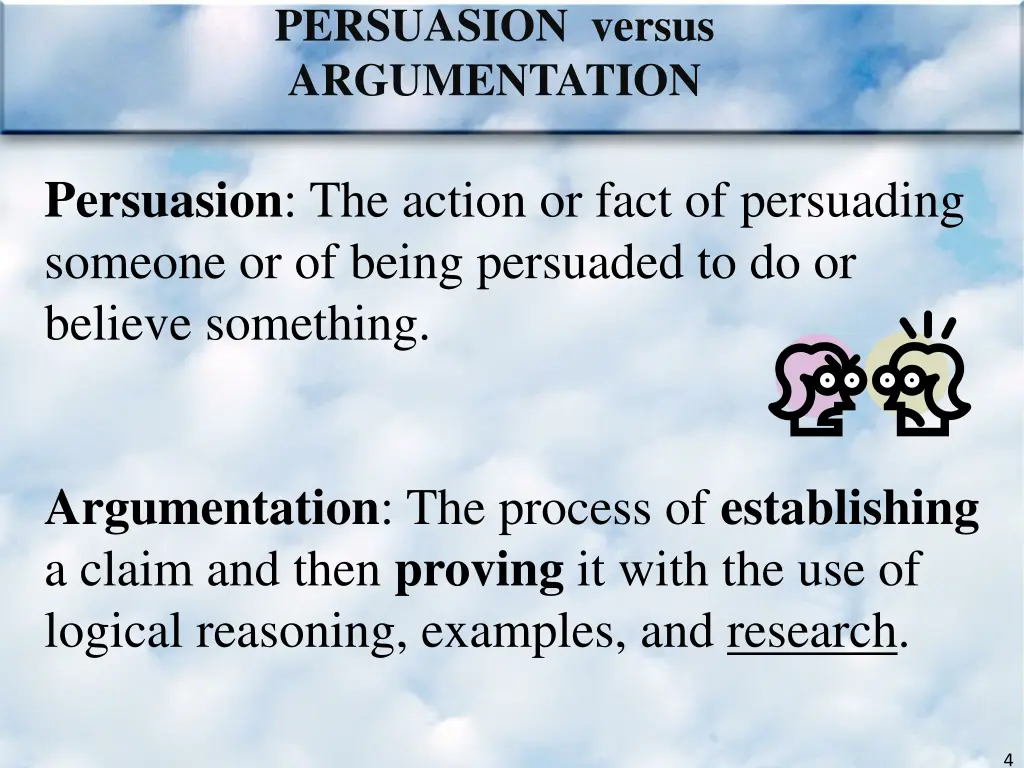 persuasion versus argumentation