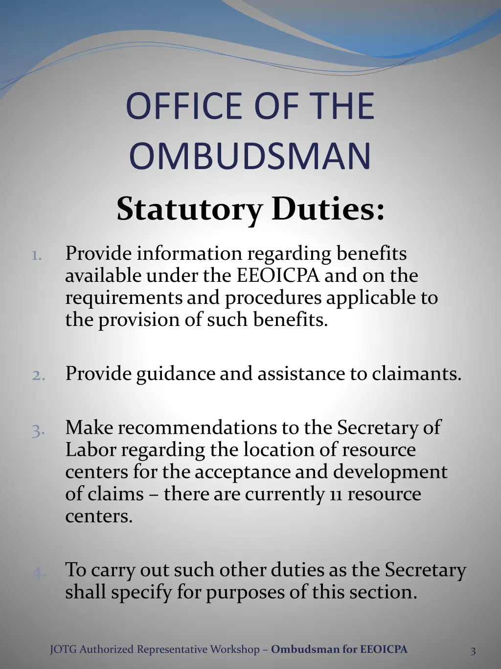 office of the ombudsman statutory duties