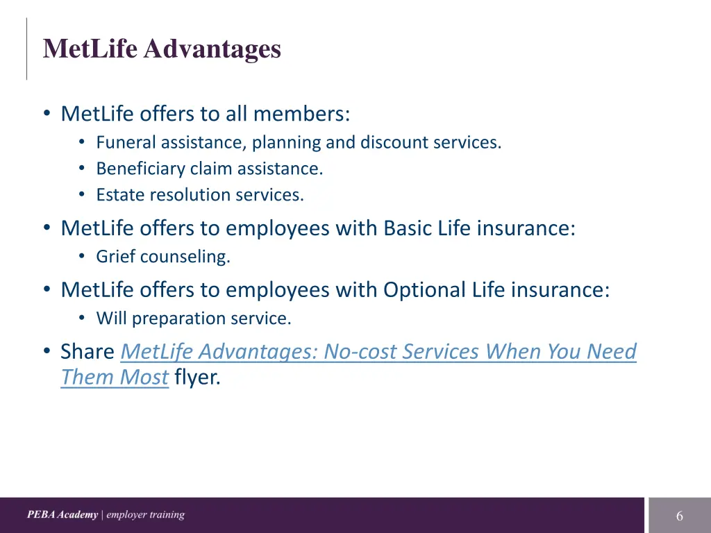 metlife advantages