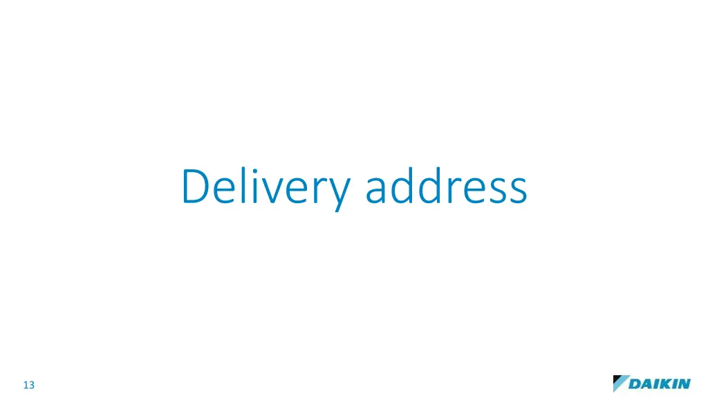 delivery address